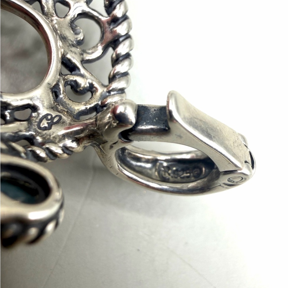 Carolyn Pollack Sterling Silver Multi Gemstone Heart Enhancer Pendant - Picture 4 of 4